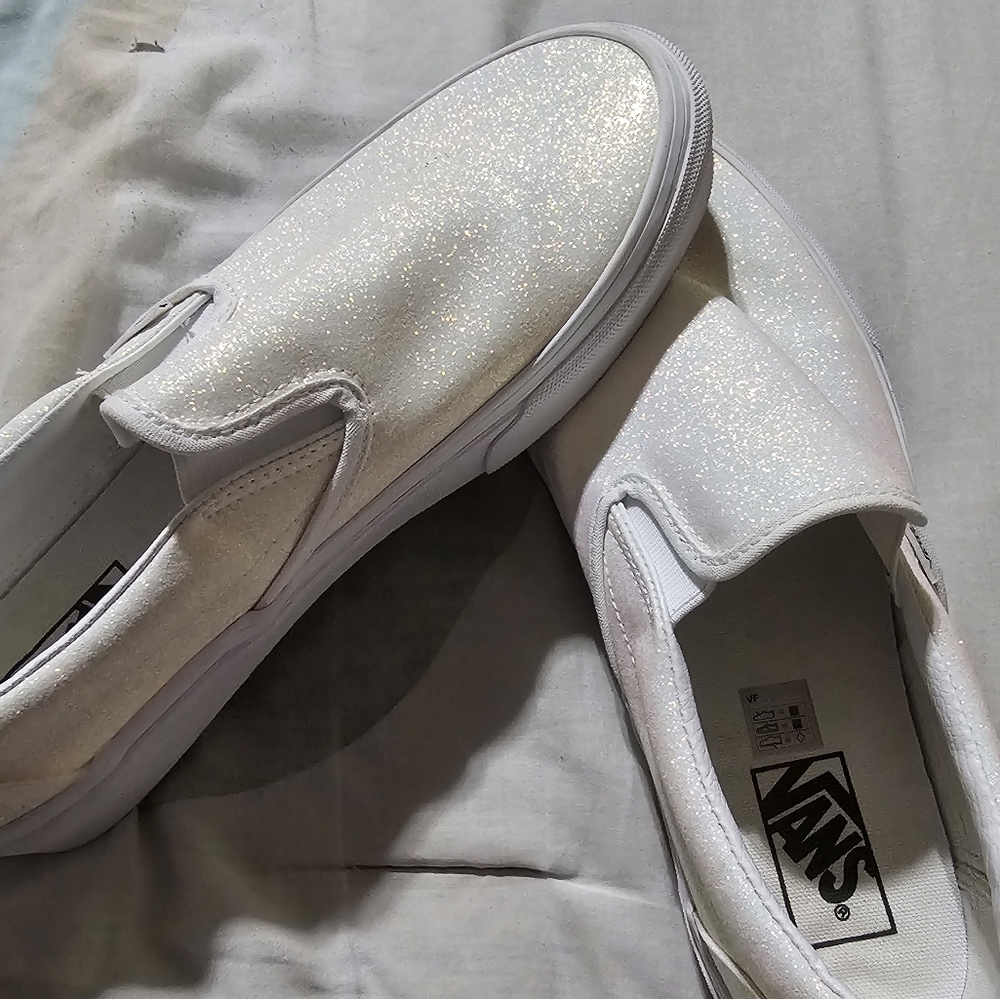Glittery White Vans!!!